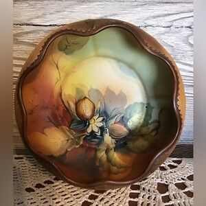 Vintage Nippon Hand-Painted Decorative Nut Bowl with raised design
